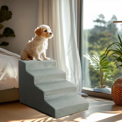 Show full view: BingoPaw High-Density Sponge Foam Dog Steps, Grey, 4 Step slide 9 of 11