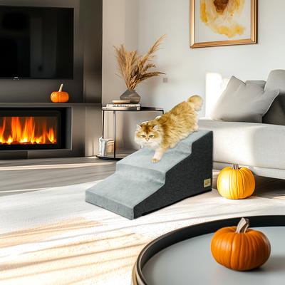 Show full view: BingoPaw High-Density Sponge Foam Dog Steps, Grey, 3 Step slide 9 of 10