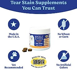 Angels' Eyes Natural Plus Chicken Flavored Soft Chews Tear Stain Supplement for Dogs & Cats, 6.35-oz bag, 90 count slide 2 of 8