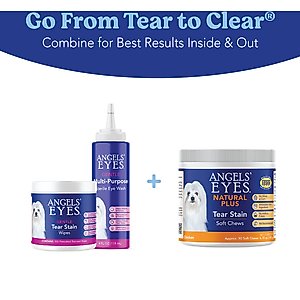 Angels' Eyes Natural Plus Chicken Flavored Soft Chews Tear Stain Supplement for Dogs & Cats, 6.35-oz bag, 90 count
