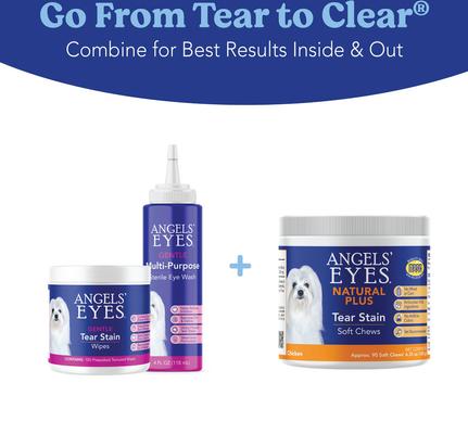 Show full view: Angels' Eyes Natural Plus Chicken Flavored Soft Chews Tear Stain Supplement for Dogs & Cats, 6.35-oz bag, 90 count slide 7 of 11