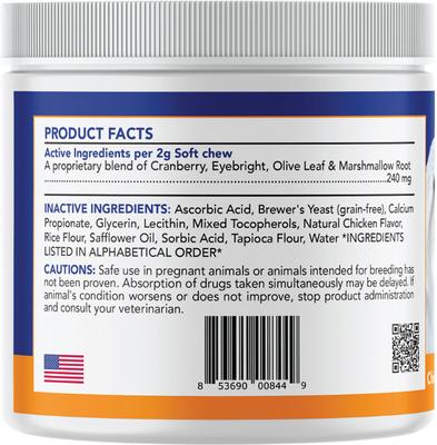 Show full view: Angels' Eyes Natural Plus Chicken Flavored Soft Chews Tear Stain Supplement for Dogs & Cats, 6.35-oz bag, 90 count slide 9 of 11
