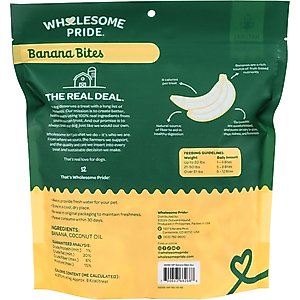 Wholesome Pride Pet Treats Banana Bites Dehydrated Dog Treats, 8-oz bag