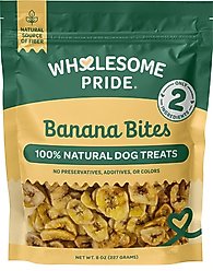 Wholesome Pride Pet Treats Banana Bites 100% All-Natural Limited Ingredient Dog Treats, 8-oz bag