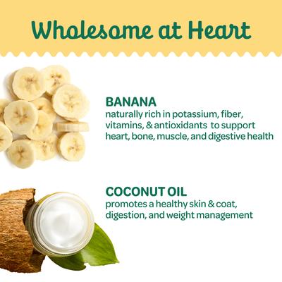 Show full view: Wholesome Pride Pet Treats Banana Bites 100% All-Natural Limited Ingredient Dog Treats, 8-oz bag slide 4 of 11