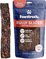 Pawstruck Rawhide Bully Slices Dog Treats, 1-lb bag