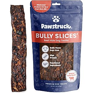 Pawstruck Rawhide Bully Slices Dog Treats, 1-lb bag