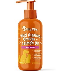 Zesty Paws Wild Alaskan Omega + Salmon Oil Liquid Skin & Coat Supplement for Dogs & Cats, 8.5-fl oz bottle