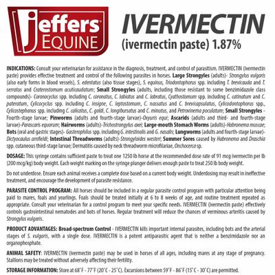 Show full view: Jeffers Ivermectin Horse Dewormer Gel, Apple Flavored, 1.87% slide 5 of 9