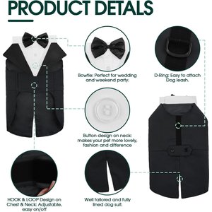 Kuoser Dog Tuxedo, Black, Large