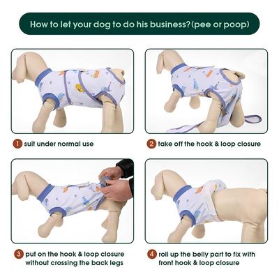 Show full view: Kuoser Dog Recovery Suit, Blue, Medium slide 4 of 8