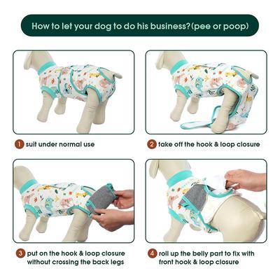 Show full view: Kuoser Dog Recovery Suit, Green, Small slide 5 of 8