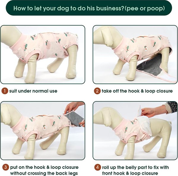 Show full view: Kuoser Dog Recovery Suit, Light Pink, Medium slide 4 of 7
