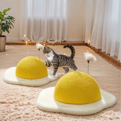 Happy & Polly Egg Series Sisal Cat Scratcher Toy, Yellow, 2 count