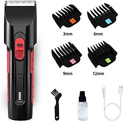 PATPET 2-Speed Cordless Dog & Cat Hair Grooming Clipper Kit, Black