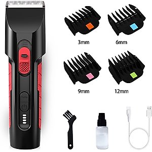 PATPET 2-Speed Cordless Dog & Cat Hair Grooming Clipper Kit, Black
