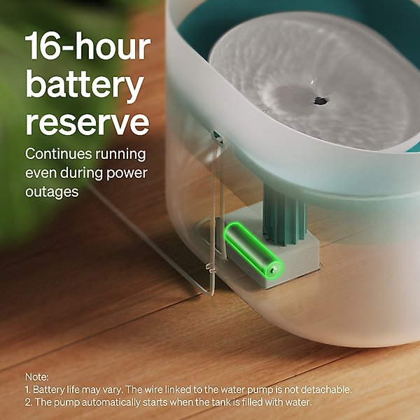 Show full view: Petlibro Capsule Ultra-Quiet Dog Water Fountain, White, 2.1-gal slide 8 of 12