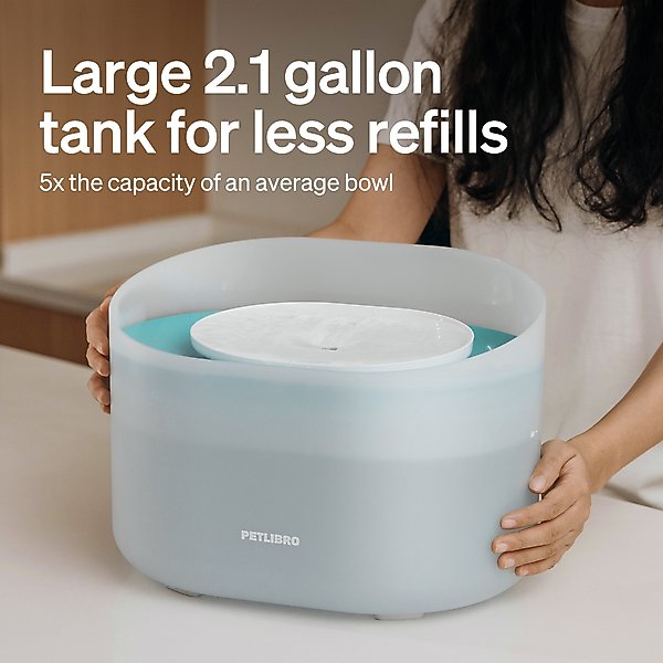 Show full view: Petlibro Capsule Ultra-Quiet Dog Water Fountain, White, 2.1-gal slide 4 of 12
