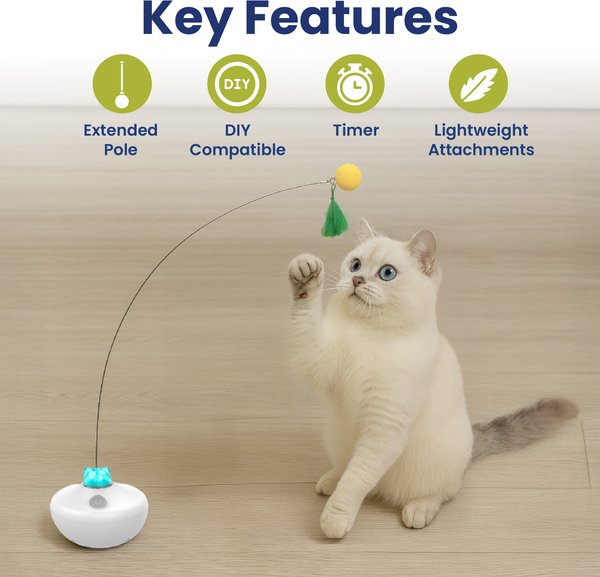 PawsPik Interactive Rechargeable Exercise Tumbler Cat Toy, White