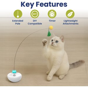 PawsPik Interactive Rechargeable Exercise Tumbler Cat Toy, White