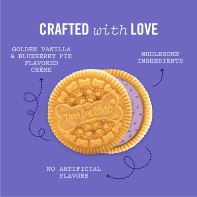 Show full view: Three Dog Bakery Blueberry Pie Lick'n Crunch Cookie Dog Treats, 13-oz box slide 4 of 7