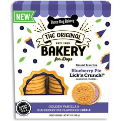 Three Dog Bakery Blueberry Pie Lick'n Crunch Cookie Dog Treats, 13-oz box