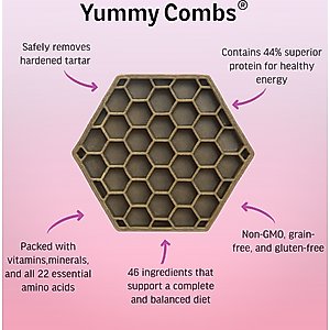 Yummy Combs Chicken Flossing Dental Dog Treats, Medium, 30 count
