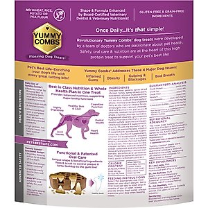 Yummy Combs Chicken Flossing Dental Dog Treats, Medium, 30 count