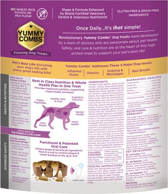 Show full view: Yummy Combs Chicken Flossing Dental Dog Treats, Medium, 30 count slide 3 of 9