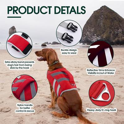 Show full view: Kuoser Dog Lifejacket, Red, X-Small slide 4 of 7