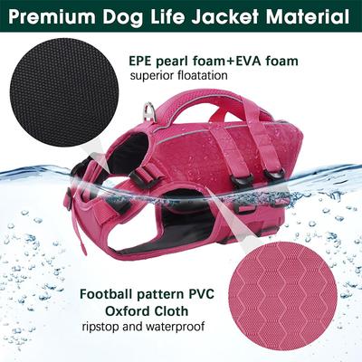 Show full view: Kuoser Dog Life Jacket, RoseRed, Medium slide 4 of 9
