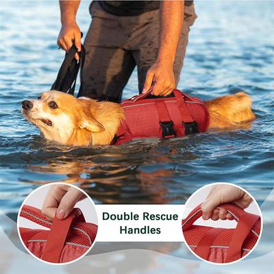 Show full view: Kuoser Dog Life Jacket, Red, X-Small slide 6 of 8