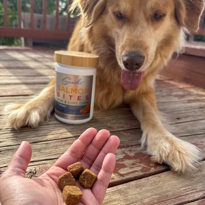 Show full view: BuddyRest Soothe Salmon Bites Skin & Coat Supplement for Dogs, 120 count slide 3 of 6