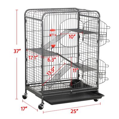 Show full view: Yaheetech 37-in Small Animal Pet Cage, Black slide 3 of 9