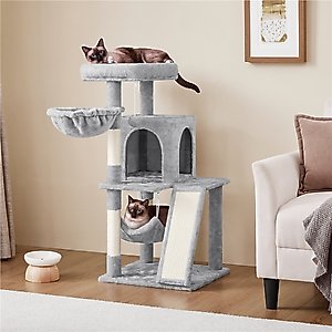 Yaheetech 40-in Cat Tower with Condo, Light Gray
