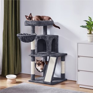 Yaheetech 40-in Cat Tower with Condo, Dark Gray