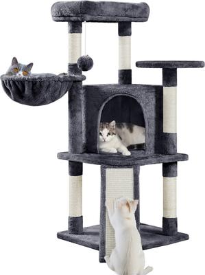 Show full view: Yaheetech Professional 42-in Cat Tree, Dark Gray slide 3 of 12