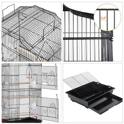 Show full view: Yaheetech 41-in Open Top Metal Birdcage Parrot Cage, Black slide 6 of 10