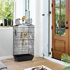 Yaheetech 41-in Open Top Metal Birdcage Parrot Cage, Black slide 2 of 9