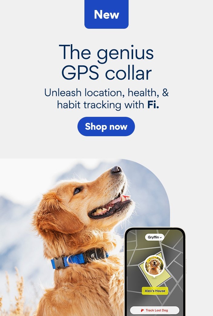 New: The genius GPS collar. Unleash location, health, and habit tracking with Fi. Shop now.
