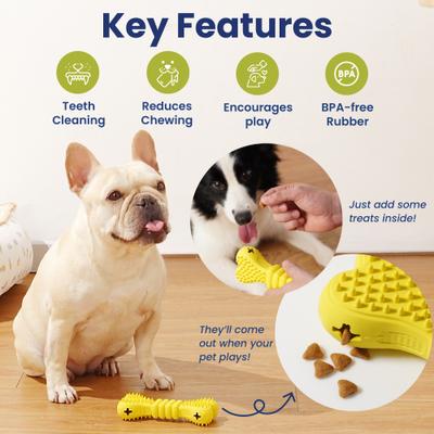 Show full view: PawsPik Bone Treat Dispensing Enrichment Dog Chew Toy slide 2 of 11