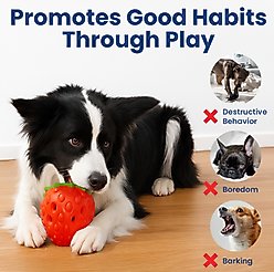 PawsPik Strawberry Treat Dispensing Enrichment Dog Chew Toy slide 2 of 9