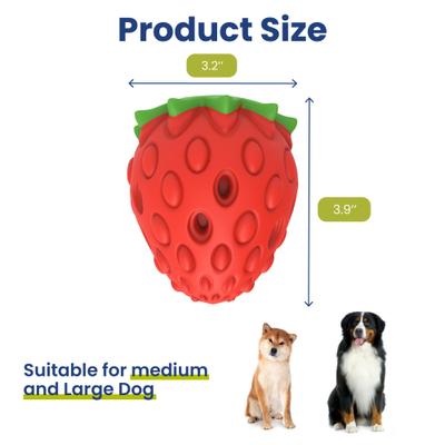 Show full view: PawsPik Strawberry Treat Dispensing Enrichment Dog Chew Toy slide 9 of 12