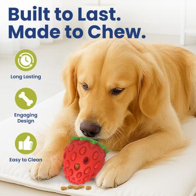 Show full view: PawsPik Strawberry Treat Dispensing Enrichment Dog Chew Toy slide 4 of 12