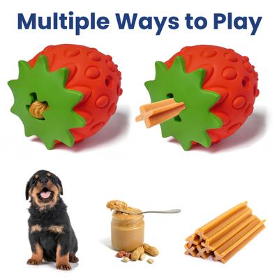 Show full view: PawsPik Strawberry Treat Dispensing Enrichment Dog Chew Toy slide 5 of 12