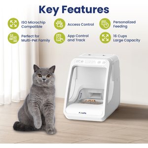 PawsPik Automatic Microchip RFID Dog & Cat Feeder, 16-cup