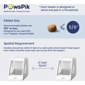 PawsPik Automatic Microchip RFID Dog & Cat Feeder, 16-cup