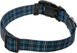 Country Brook Design Deluxe Plaid Dog Collar, Blue, Large slide 2 of 5