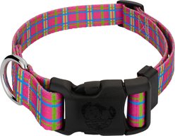 Country Brook Design Deluxe Plaid Dog Collar, Pink, XX-Small