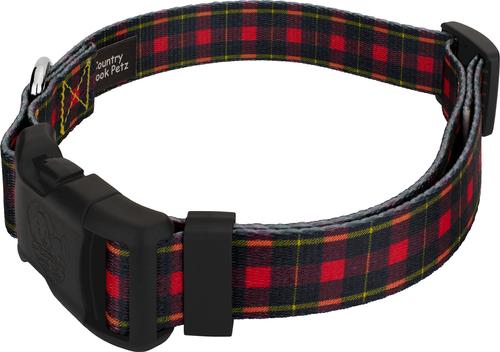 Show full view: Country Brook Design Deluxe Plaid Dog Collar, Red, X-Small slide 4 of 6